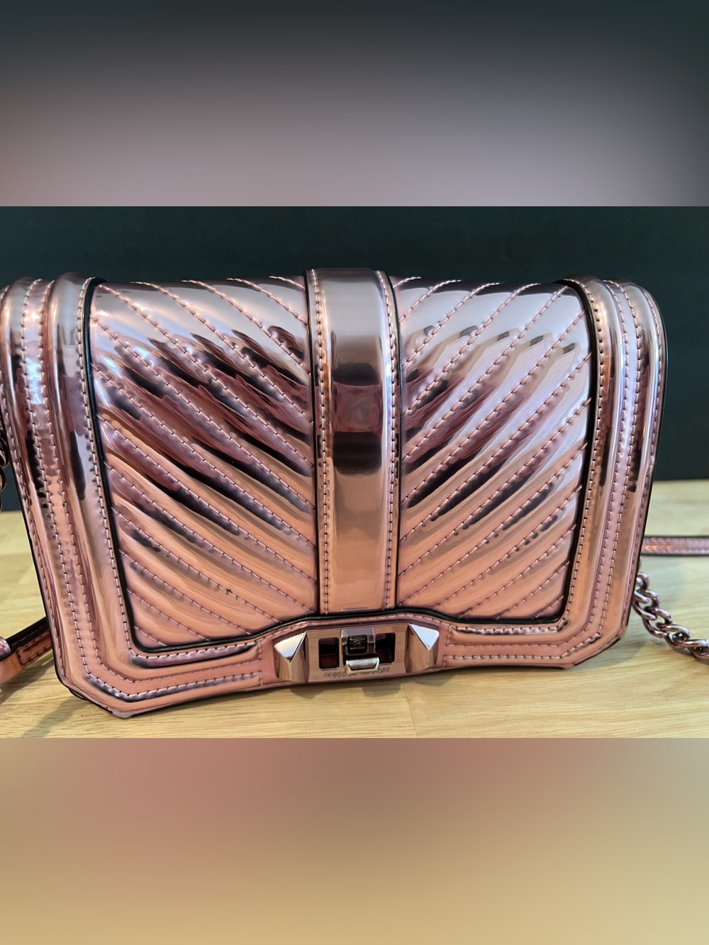 Rebecca Minkoff Small Love Quilted Metallic Crossbody bag - Picture 4 of 12